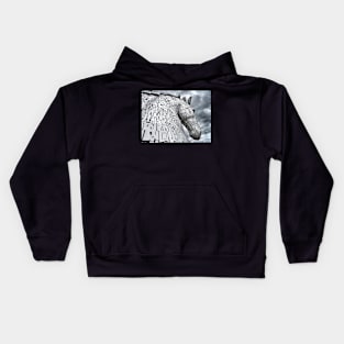 Kelpie against the sky II - The Kelpies, Falkirk, Scotland Kids Hoodie